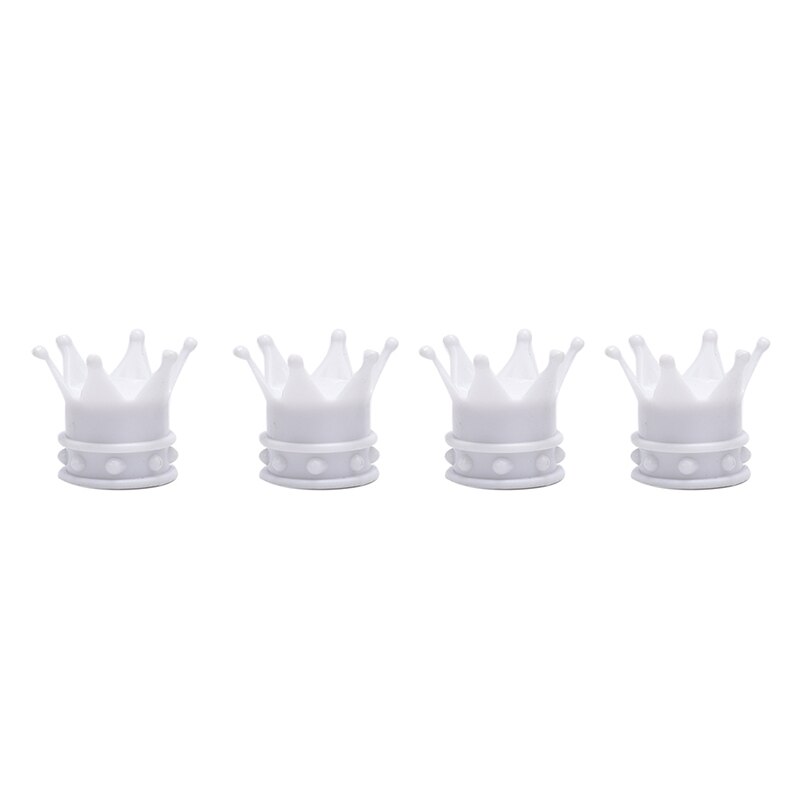 4 Uds. Tapones herméticos para válvula de neumático de bicicleta Forma de Corona: Blanco