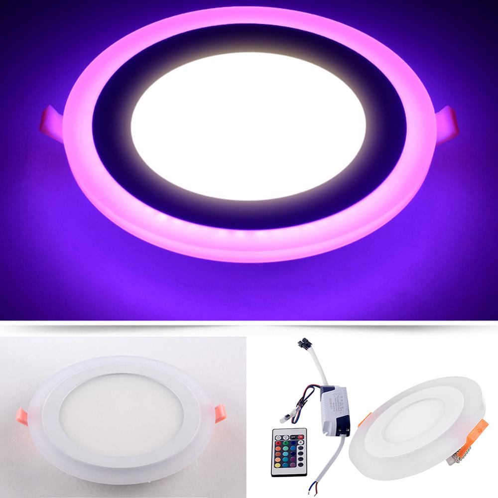 Acrylic Round LED Ceiling Light Colorful RGB Recessed Panel Downlight Bar Spot Lamp Indoor Office AC 100~265V