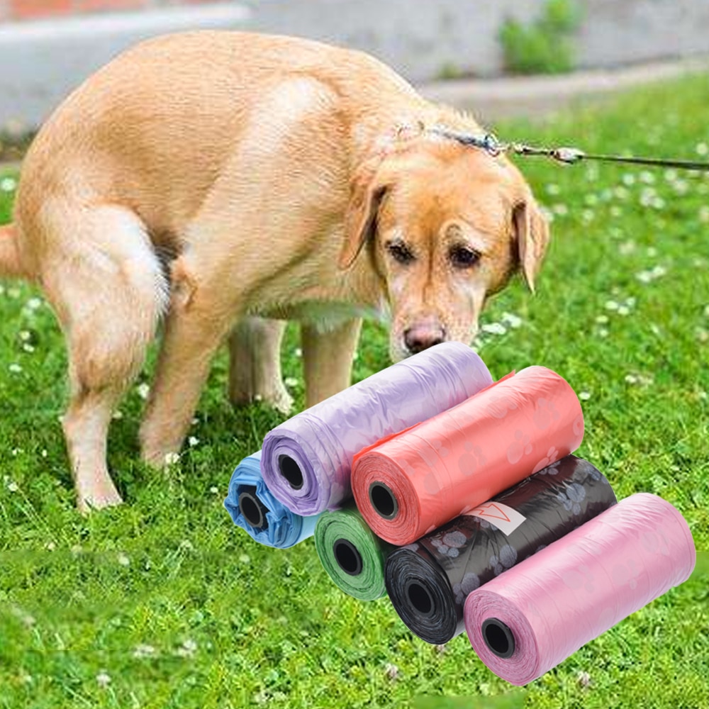 15PCS/1Rolls Pet Supply Cat Dog Poop Waste Bags Outdoor Home Clean Refill Degradable Garbage Bag Organizer