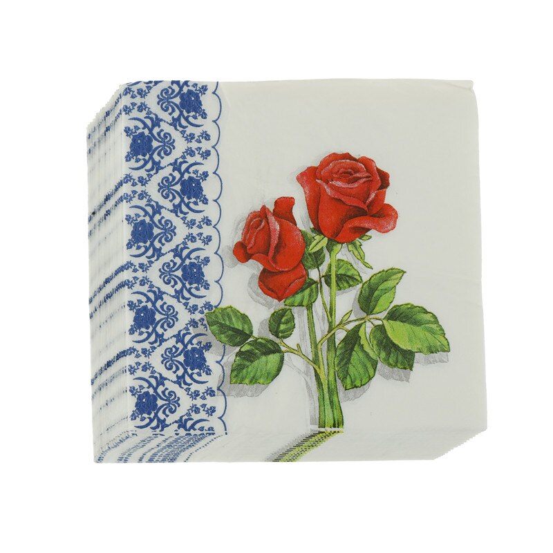 20 stuks/pak met bloementhema, papieren servetten, tissue servetten, decoupagedecoratie, feestelijke feestbenodigdheden