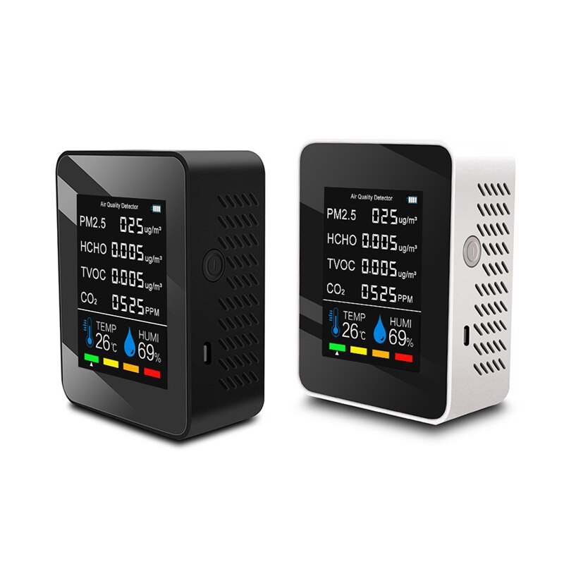 Multifunctional Air Detector 6-in-1 Air Quality Monitor Temperature PM2
