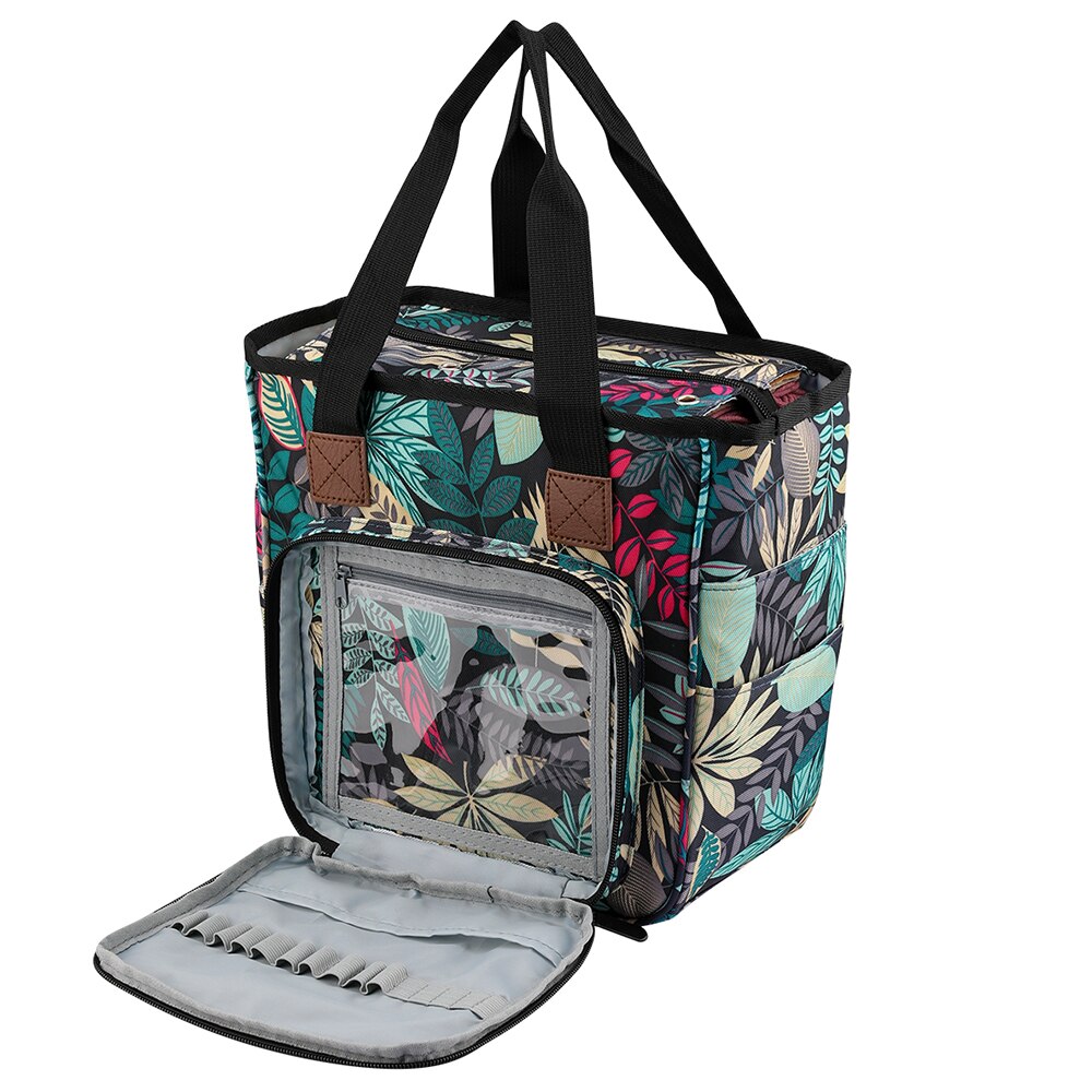 1 Piece 26*25*4CM Style Woolen Bag Blue Leaf Style Bag 600D Oxford Cloth Wool Sewing And Embroidery Tools Storage Bag