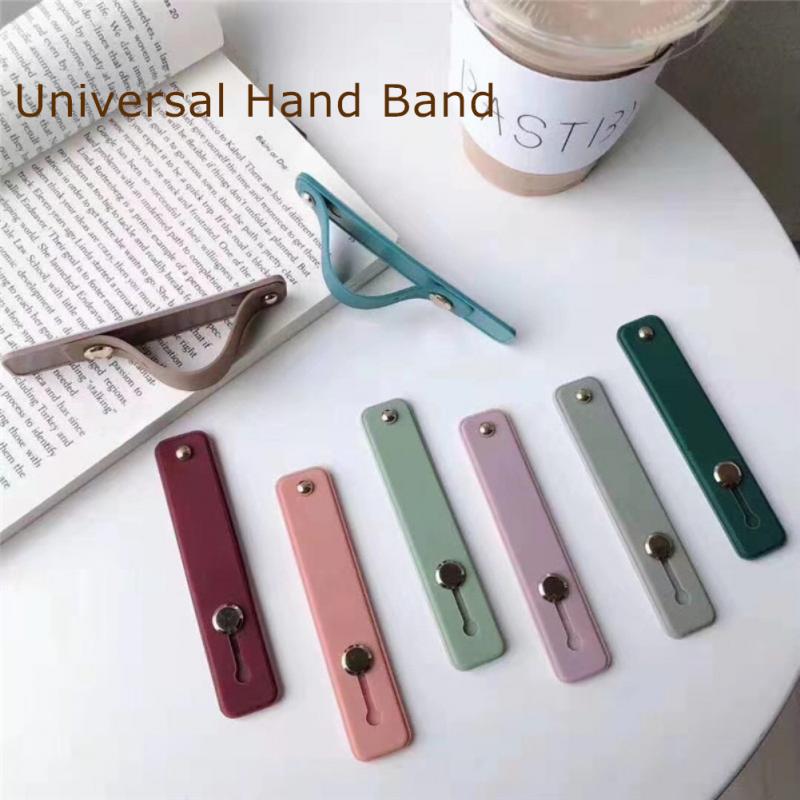 Universal Silicone Mobile Phone Hand Band Finger Ring Holder Anti Wristband Strap Push Pull Grip Stand Candy Color Bracket