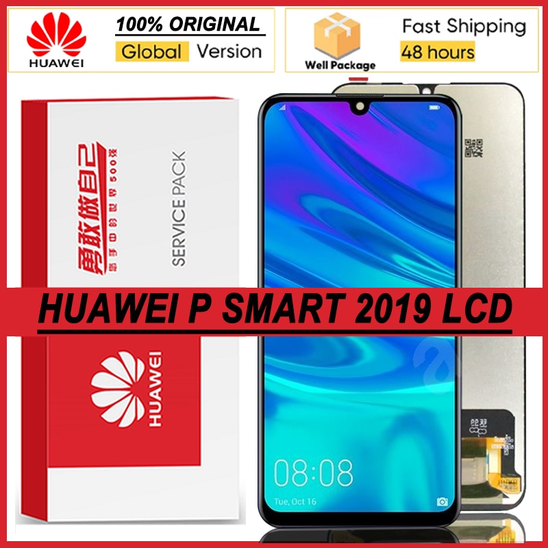 100% originale 6.21 &quot;Display con cornice per Huawei P Smart 2019 LCD Touch Screen Digitizer POT-LX1 L21 LX3 parti di riparazione