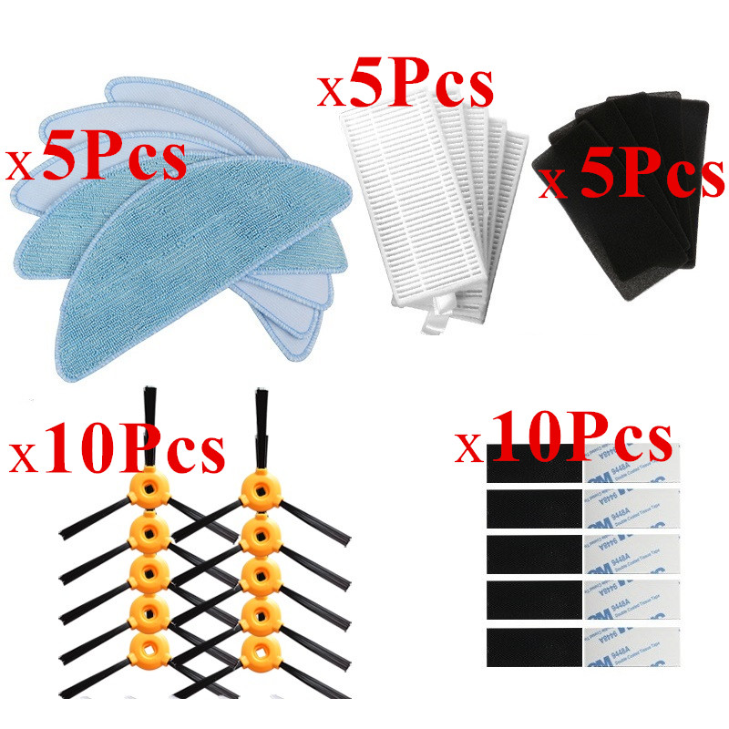 Para Cecotec Conga Excellence 990 5040 Eufy RoboVac 11 11C,D , DEEBOT N79S N79 iboto aqua v710 cepillo de rodillo principal, mopa de filtro: 35pcs