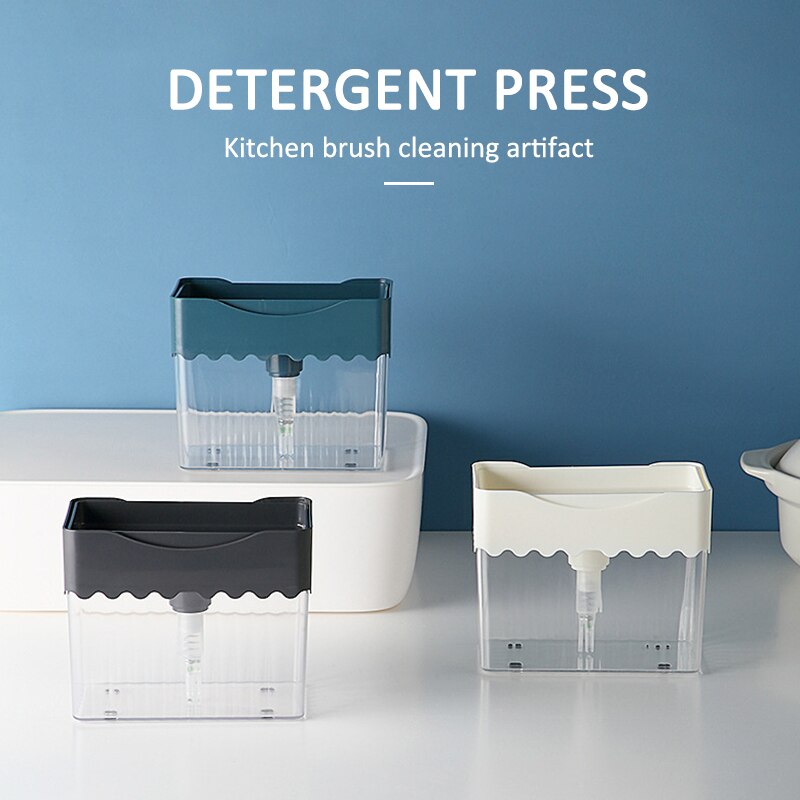 Buy one get one free 1pcs liquid soap dispenser soap pump dispenser and sponge rack for pots and dishes cleaning soap dispenser