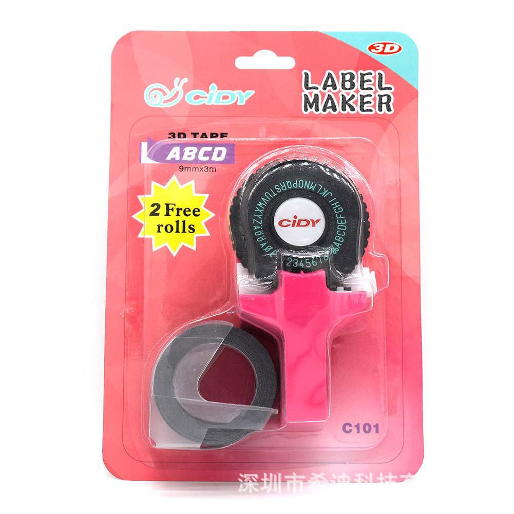 C101 Mini DIY Manual Typewriter Tape Capital Letter Disk Embossing Label Maker 3D Embossing Effect For Calendar Papers r57