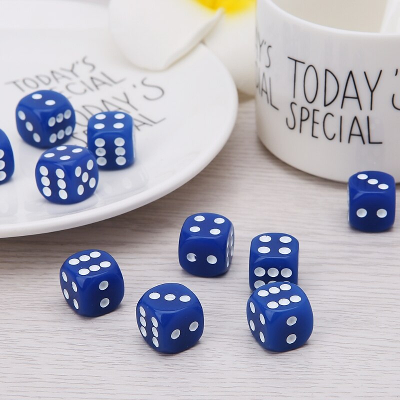 10pcs Six Sided 14mm Transparent Cube Round Corner Portable Table Playing Games