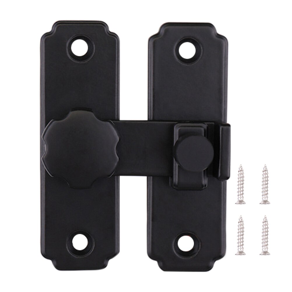 Sliding Gate Stainless Steel Bedroom Durable Black Easy Install Hardware Buckle Right Angle 90 180 Degree Hasp Barn Door Lock