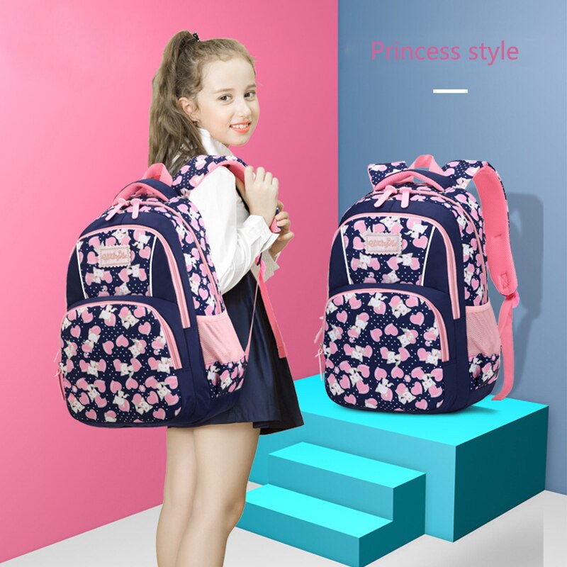 Enfants sacs d'école pour filles école primaire sac à dos enfant princesse impression cartable Oxford grand dessin animé 6-12 ans