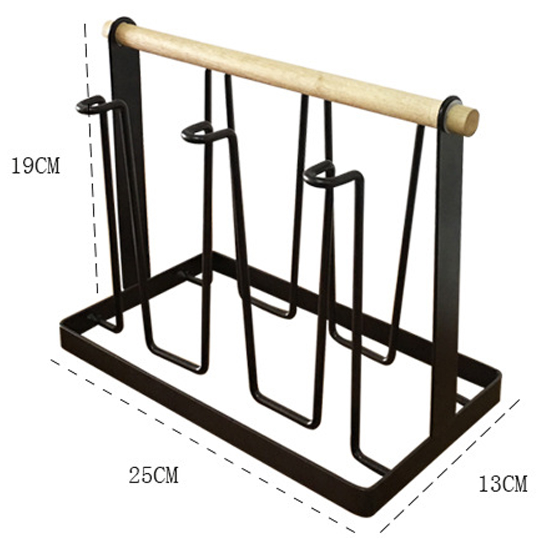 Jern metall håndverk japansk opp-ned kopp avløpsstativ glass henger koppholder hylle til kjøkken hvit svart farge 25*13*19cm verktøy