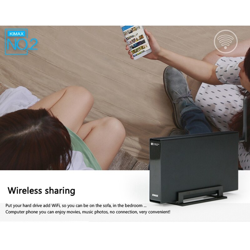 Blueendless-carcasa de disco duro externo Rj45, caja de disco duro externo Nas, antena Wifi inalámbrica, Wifi, Sata, Usb 3,0, interfaz Hdd, caja Hdd de aluminio Hdd 3.