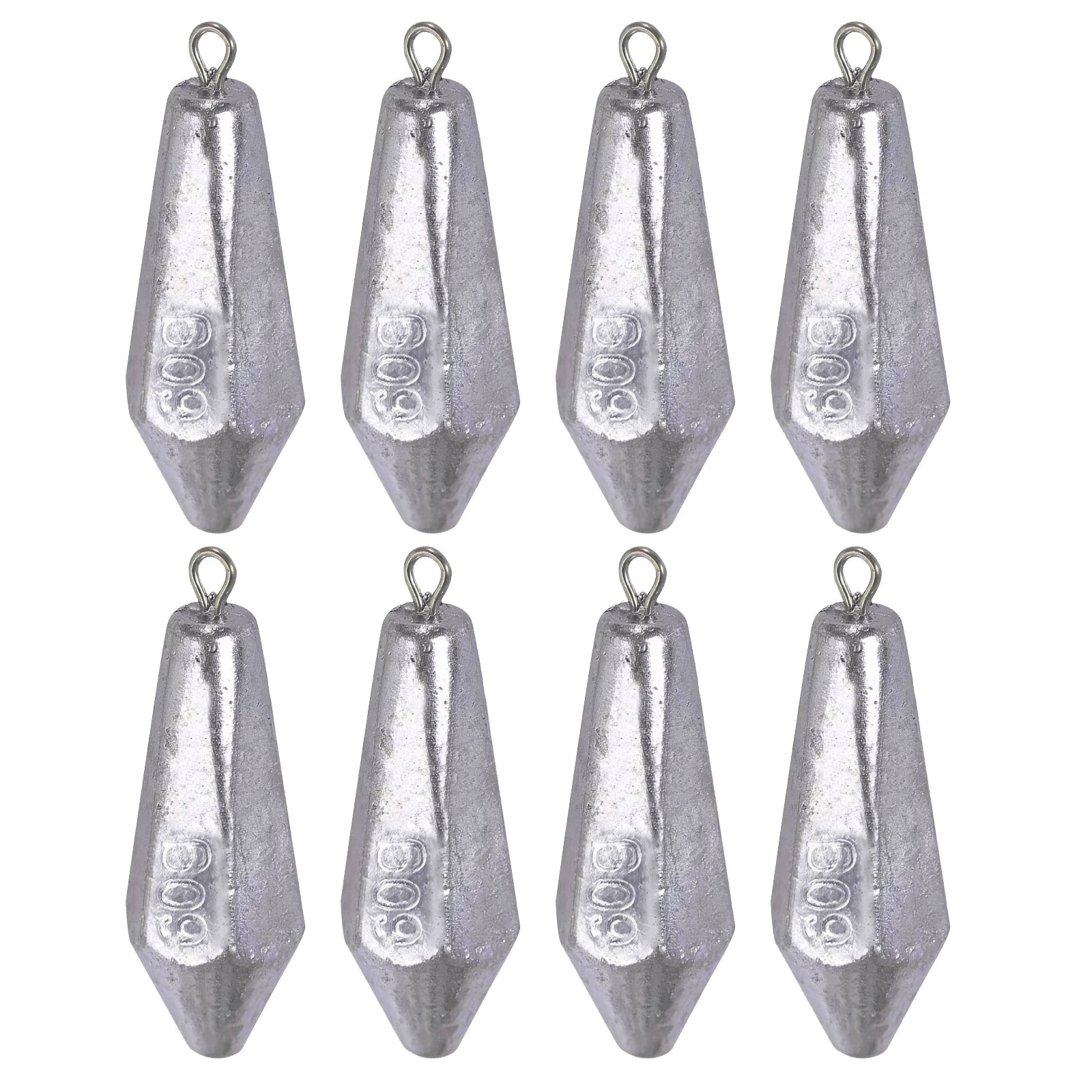 Kit de plomos de pesca de 100g, 6 uds., 20g-80g, pesos de pesca, forma Hexagonal, fundición, tiro de gota, peso largo y aerodinámico: Morado