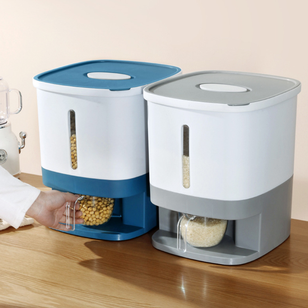 Rice Storage Container Plastic 10kg Multipurpose Cereal Container Bin Bin Dry Food Storage Container