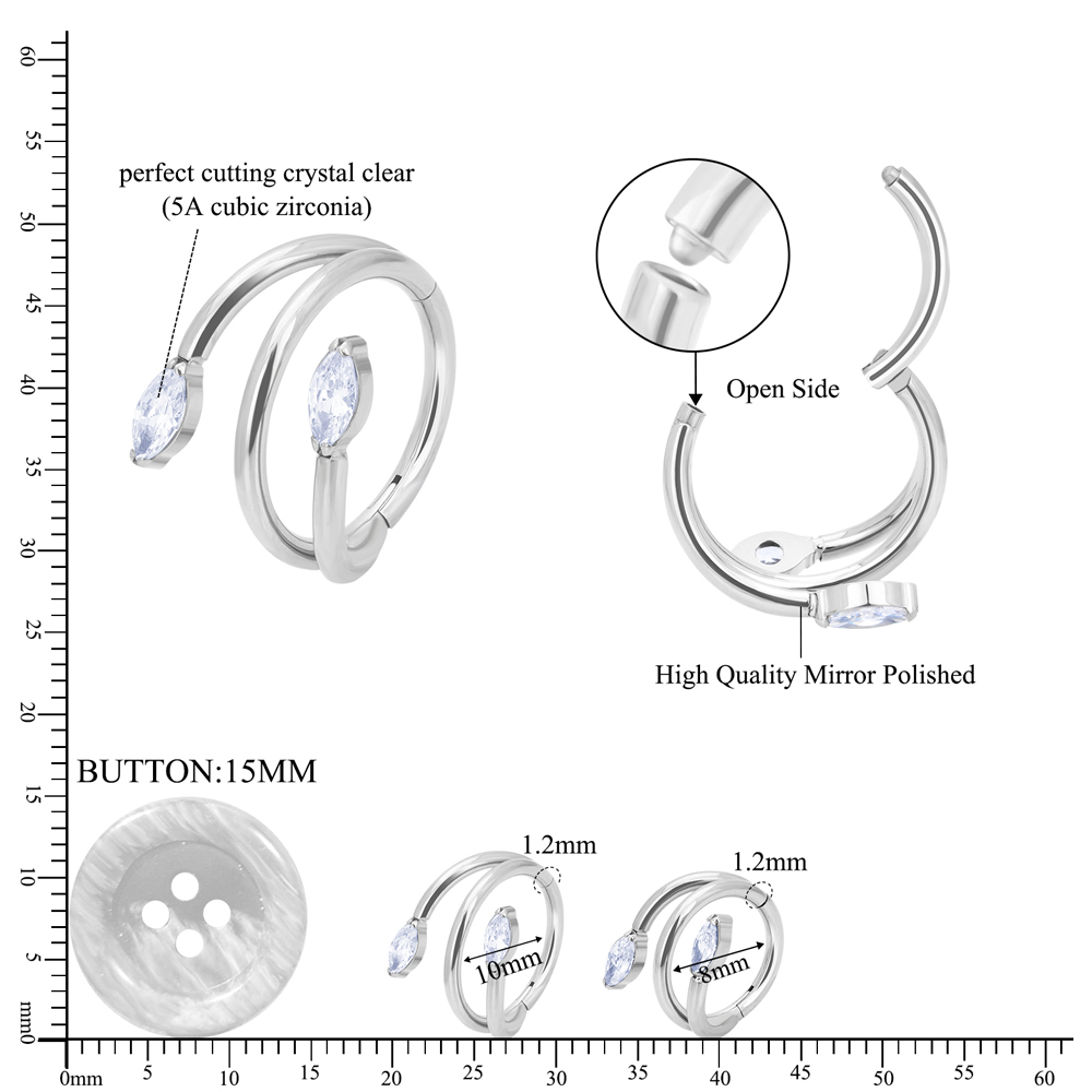 1/10  g23 titan piercing näsring örhängen piercing kroppssmycken zirkon labret öra tragus brosk