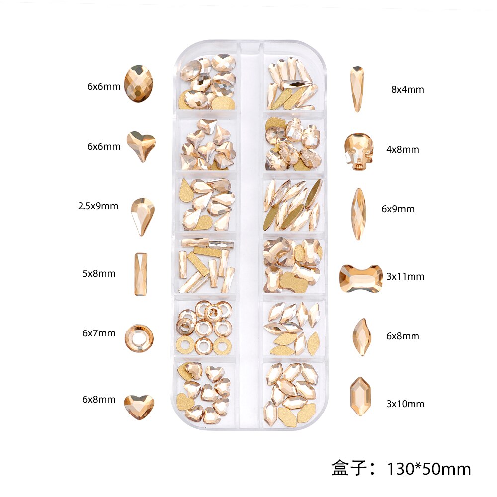 3d nagelbedels tips decoratie glitter steen nail art strass steentjes kristal manicure accessoires: Dk2185-6
