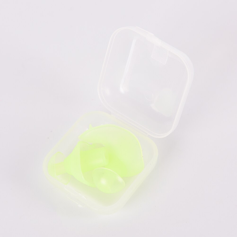 1 par bløde ørepropper svømning silikone vandtæt støvtæt ørepropper dykning vandsport svømning svømning antistøj tilbehør: Grøn