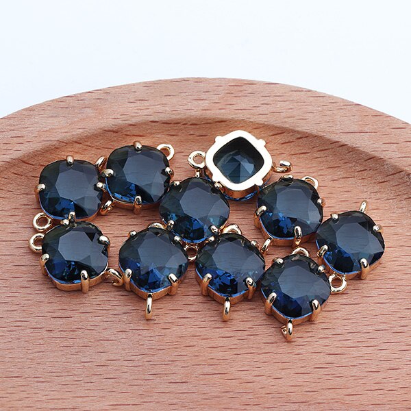 GUFEATHER-accessoires de bijouterie à faire soi-même, bracelet en métal et cuivre, pendentif en verre, breloques, fabrication de bijoux, boucle d'oreille, diy, 10 pièces/lot, M438: M43806