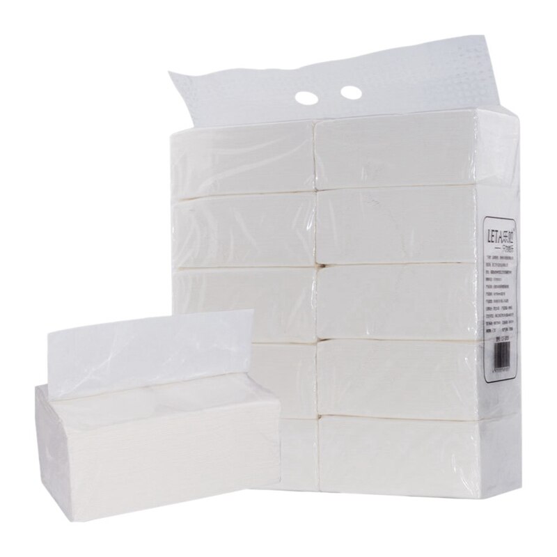 10 Packs Facial Tissue Tissue 3-Ply 300 Pulls Facial Tissue Car Tissue Face Tissue Disposable Household Toilet Paper: Default Title