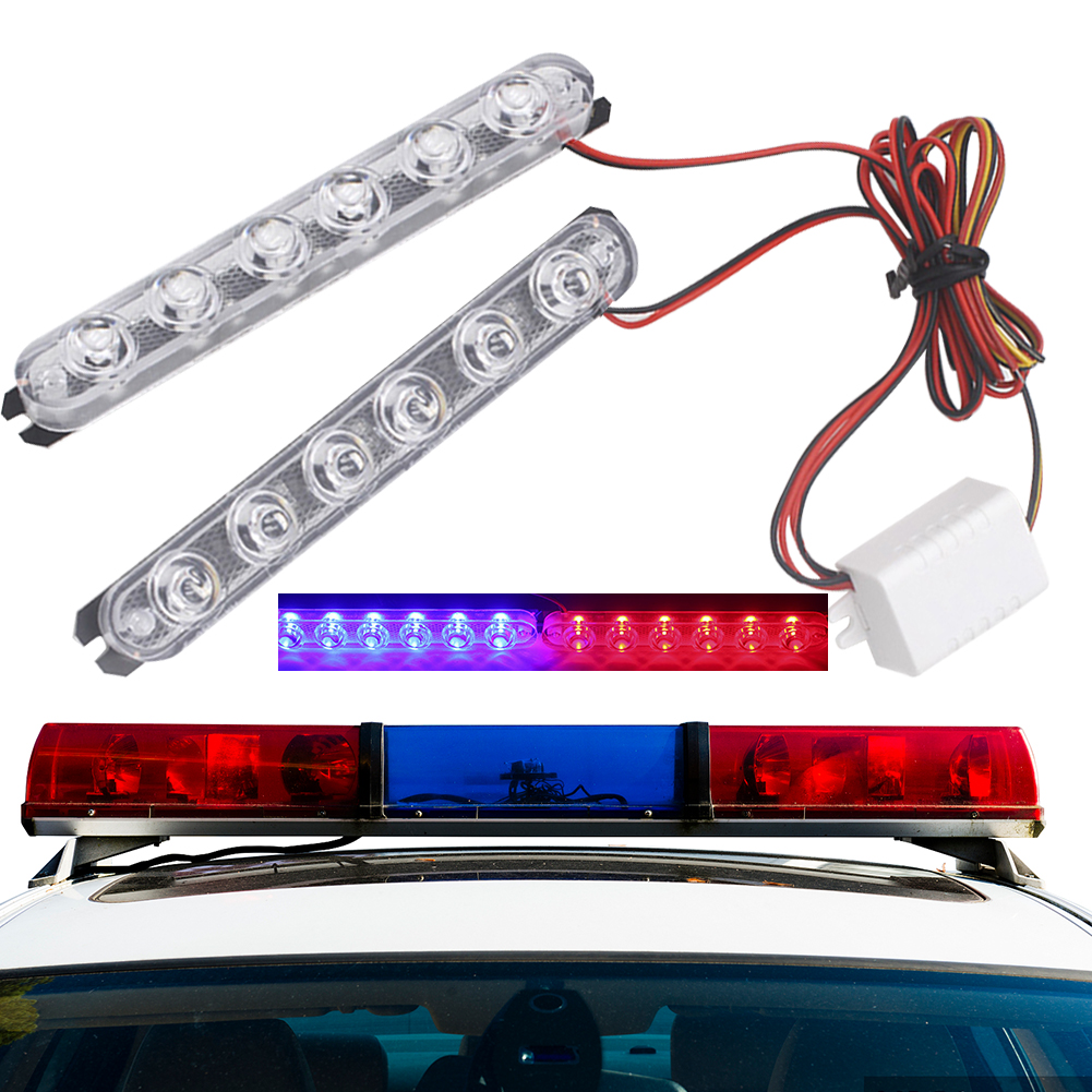 Luz estroboscópica de policía para coche, camión y motocicleta, intermitente de advertencia de emergencia, luces traseras de freno y parada, 5/6 LED, 2 piezas