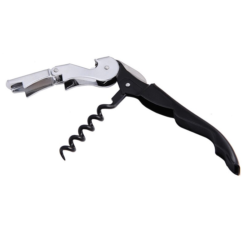 1Pc Roestvrij Plastic Wijn Schroef Corkscrew Opener Professionele Dubbele Scharnier Obers Wijn Fles Bier Cap Opener