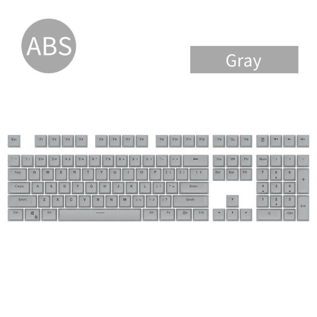 108pc SA Profile Keycap Set - Double Color Injection ABS - For MX Blue/Brown Mechanical Keyboards: Gray