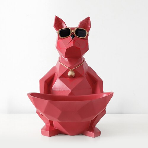 Figuritas de resina para perros y gatos, artesanía moderna, animales en miniatura, bonitos adornos para el hogar, decoración de oficina, cuenco de almacenamiento tallado coleccionable