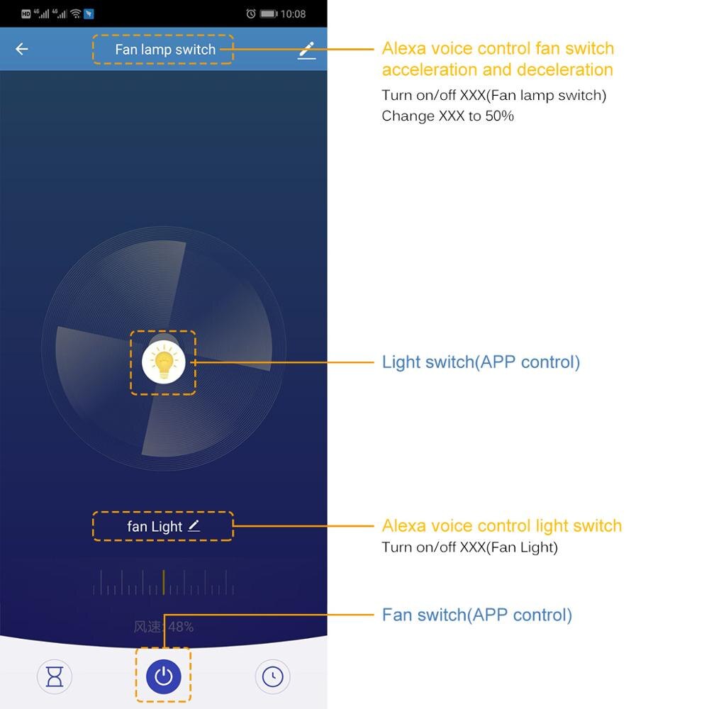 WiFi Smart Ceiling Fan Light Wall Switch Life Tuya APP Remote Various Speed Control Interruptor Compatible For Alexa Google Home
