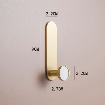 Massief Messing Kleerhanger Muur Gemonteerde Kapstok Decoratieve Sleutelhouder Hoed Sjaal Handtas/Gratis Ponsen Deur Zonder Trace nail: HK-322-bai-S