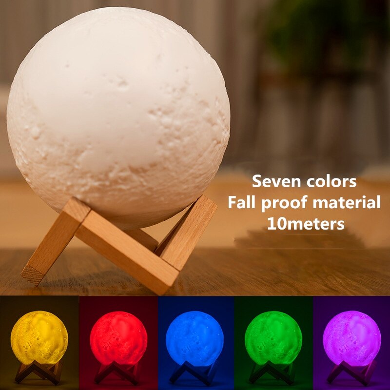 3D Bluetooth Lautsprecher Drahtlose 360 Grad umgeben Stereo Mond Lampe 7 farben Nachtlicht Lautsprecher Mit Fernbedienung & berühren Kontrolle