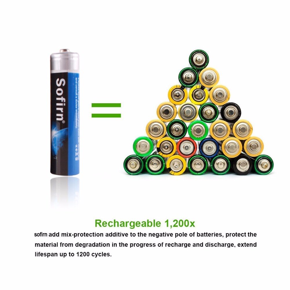 Sofirn 8 Sets Batterijen Inclusief 4 stuks AA 2600 mAh en 4 stuks AAA 1100 mAh NI-MH Oplaadbare Batterij