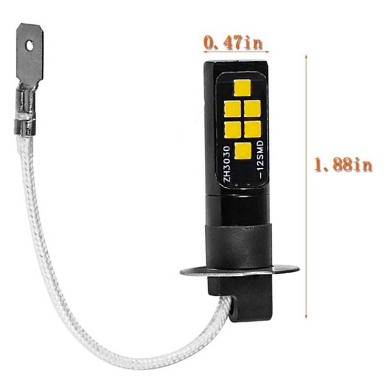 Lcyonger 1 Paar H3 Led Lamp 3030 Smd 6000K Witte Auto Mistlamp Hoge Heldere Rijden Lamp Auto Accessoires lamp