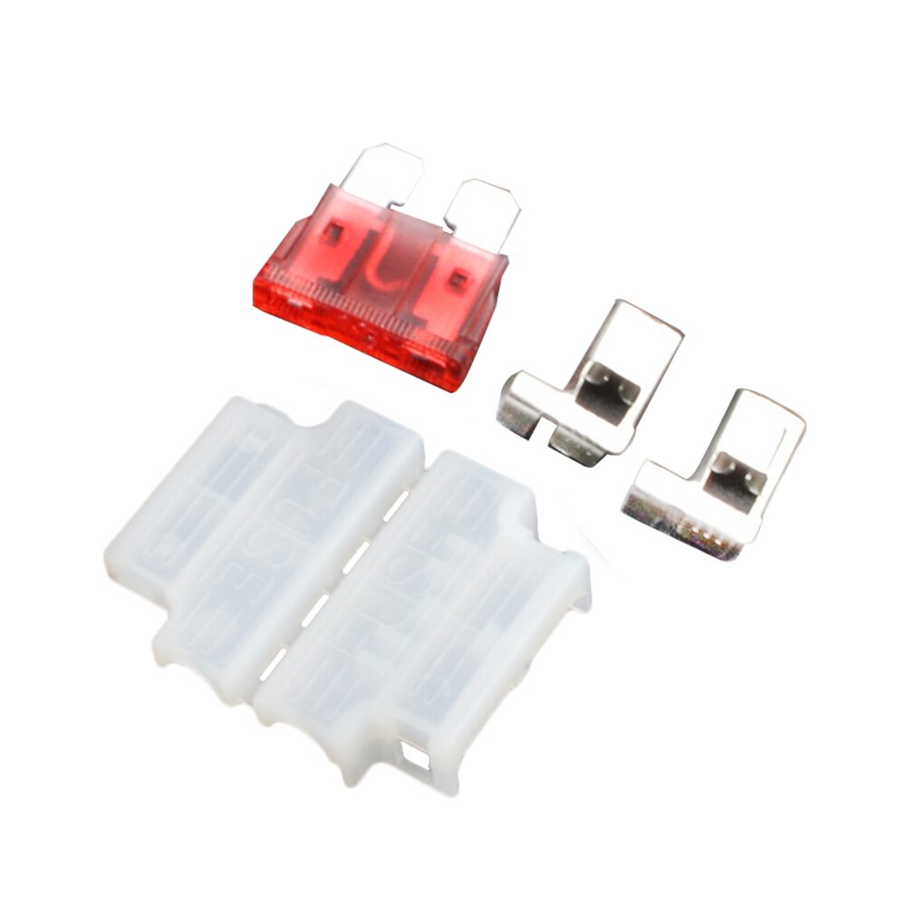10Sets Auto Standaard Midden Zekeringhouder + Auto Boot Truck Atc/Ato Blade Fuse 3A 5A 10A 15A 20A 25A 30A 35A 40A