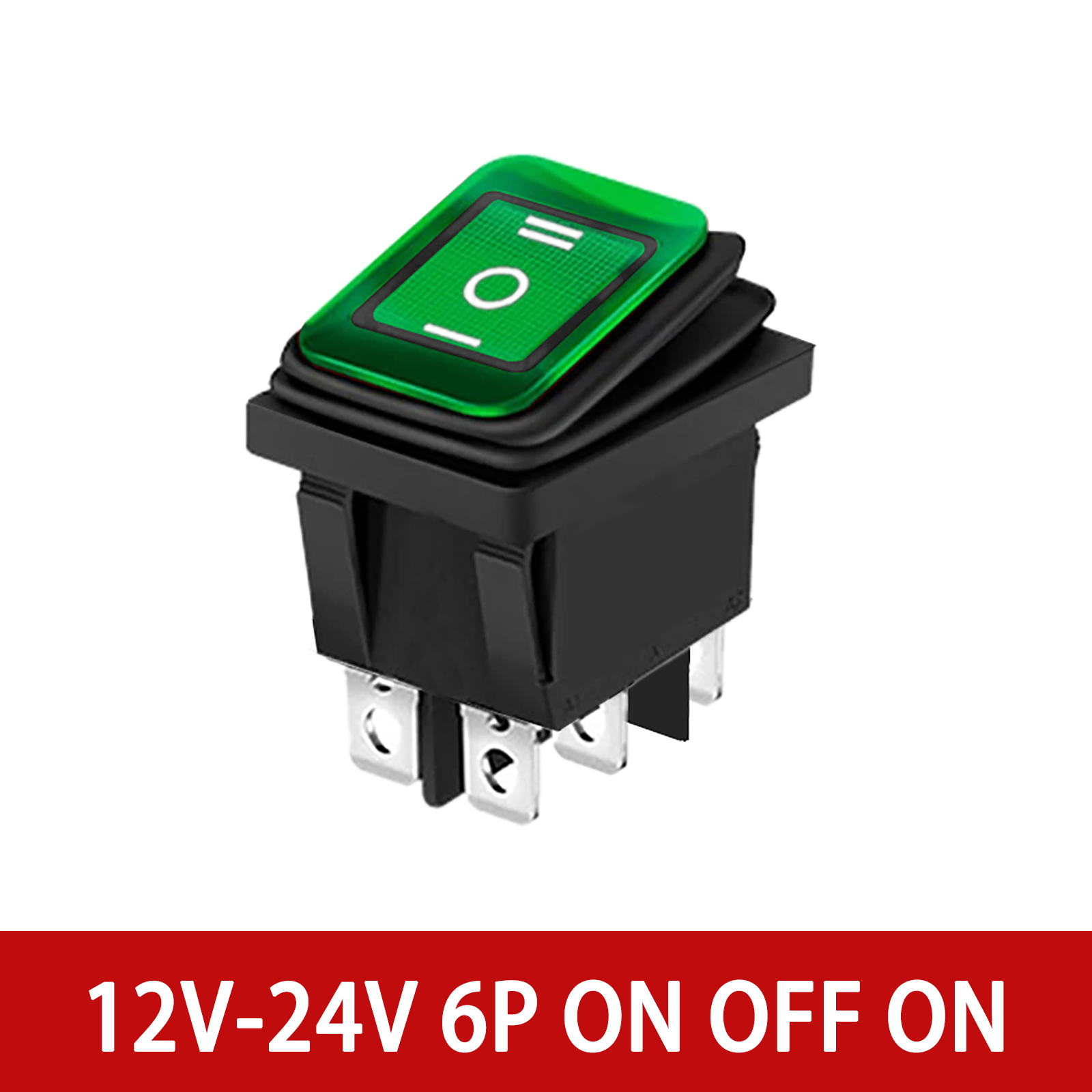 12V 24V / 110V 220V Waterdichte Tuimelschakelaar Rood/Groen Led Licht Verlicht 4 Pinnen 2 Positie/6 Pinnen 3 Stand Tuimelschakelaar: Beige