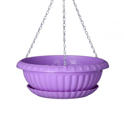 Bright Color Hanging Flower Pot with Chain Triangular Plastic Flower Holder Plant Pot Garden Pots Planters горшок для цветов: Purple