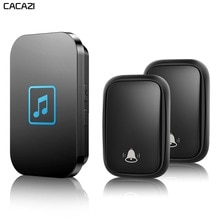 Cacazi Waterdicht Self-Aangedreven Home Draadloze Deurbel 150M Remote Geen Batterij Knop Us Eu Uk Au Plug Ontvanger call Ring Bell