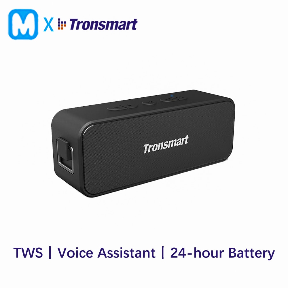 Tronsmart T2 Plus Bluetooth Draagbare Speaker Outdoor Bergbeklimmen Speaker Tws 20W 24H IPX7 Stem Assistent Zwarte Kleur