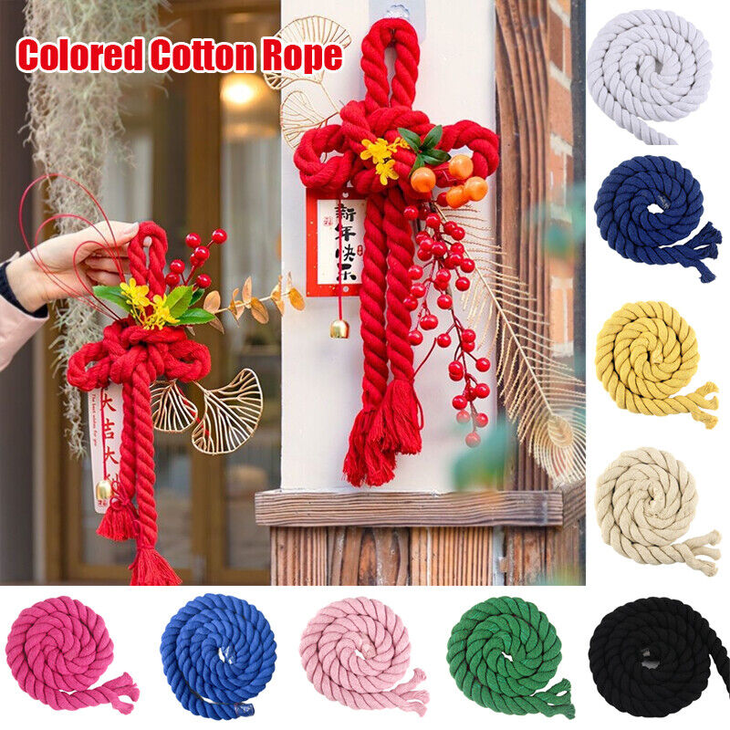 Sznurek bawełniany Gruby skręcony sznur Ręcznie robione akcesoria Dekoracyjne DIY Rzemiosło Dekoracja Sznurek bawełniany robić torby Pasek ze sznurkiem