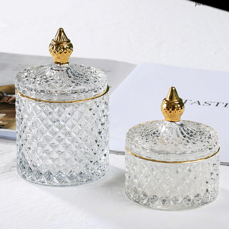Bocal de rangement en verre français Phnom Penh, boîte transparente pour coton-tige, bijoux, bonbons, thé, bouteille d&#39;aromathérapie, décoration de la maison