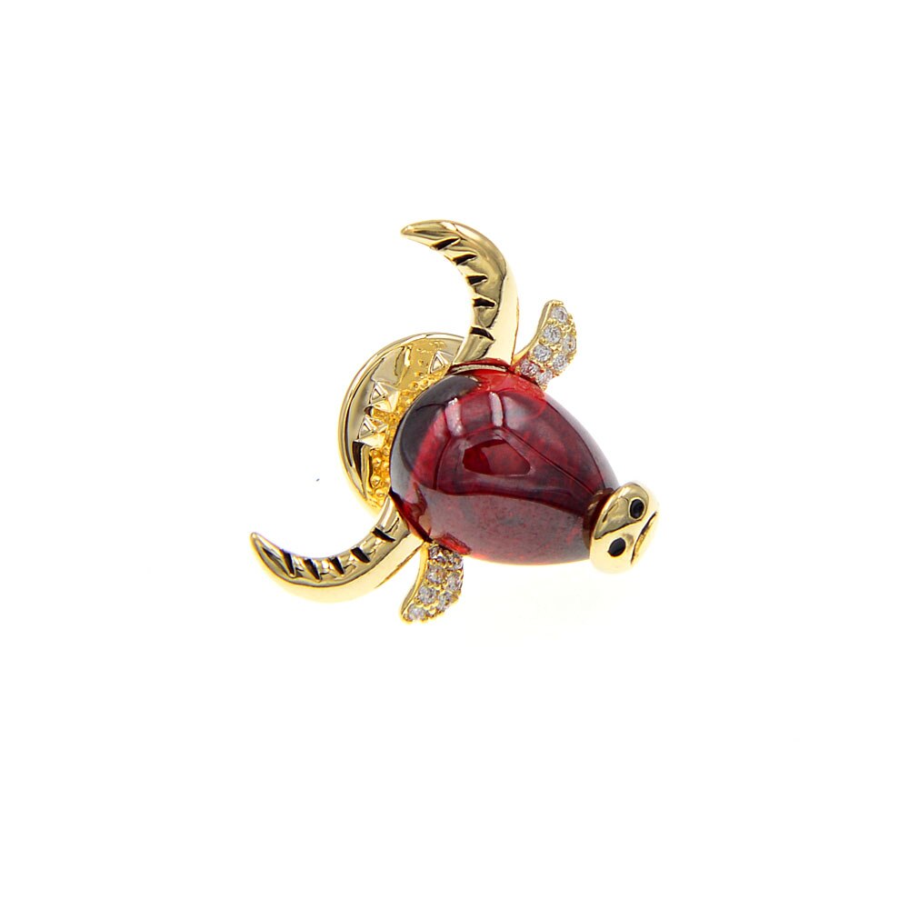 CINDY XIANG Crystal Bull Head Collar Pin Brooch Cubic Zirconia Cattle Brooches For Women And Men Small Zodiac Animal: red