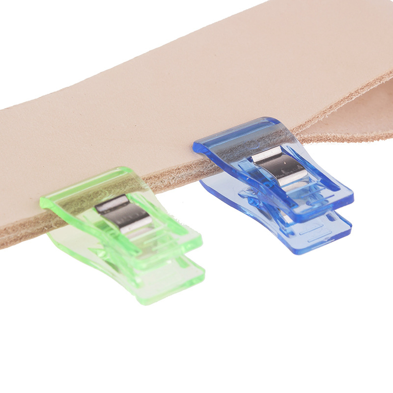 Pinces à vêtement en cuir Transparent, ensemble de 50 pièces, mélange multicolore, Clip de fixation, outil de couture, grande