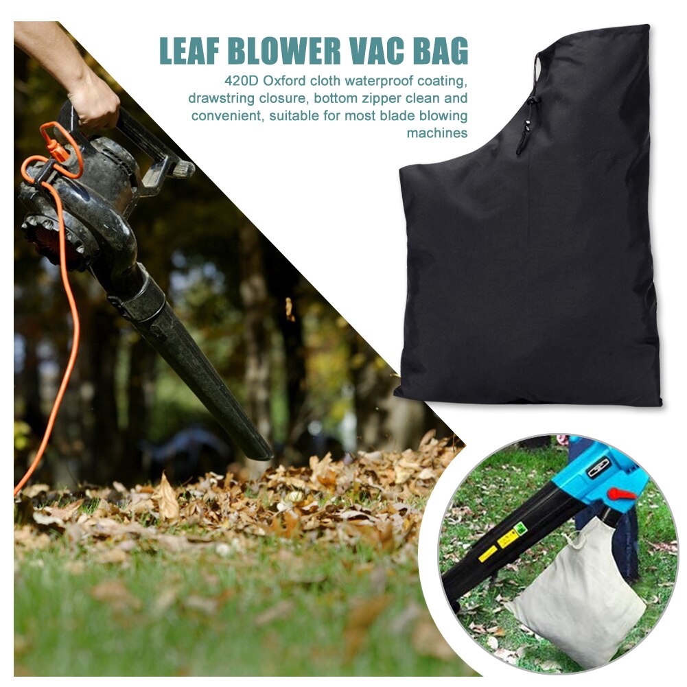420D Oxford Garden Leaf Blower Zipper Vacuum Bag Lawn Yard Shredder Pouch Outdoor Yard Collapsible Contain Cleaning Tool
