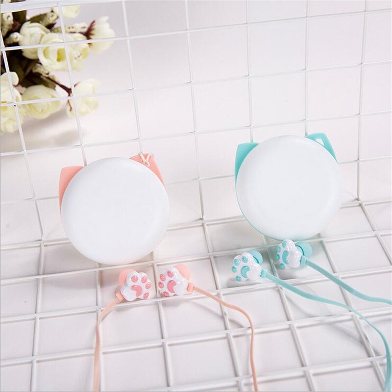 Cute Cat Claw Earphones 3.5mm Stereo in-ear Earbuds with Microphone for iPhone Samsung Xiaomi Girls Kids Child Student