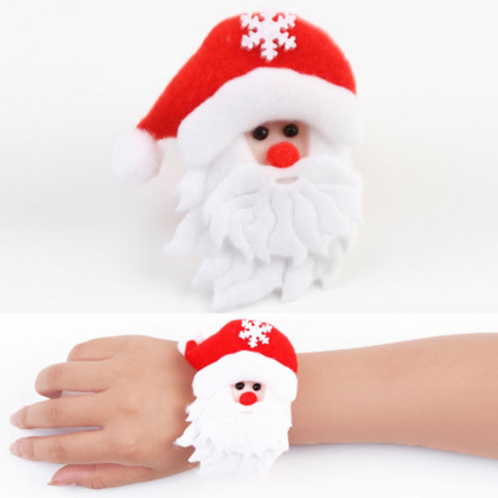 Santa Xmas Slap Cirkel Armband Leuke Band Mode Voor Kind Kids Kerst Ornament Willekeurige Kleur