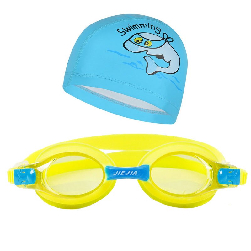 Piscina para niños gafas conjunto Delfín de dibujos animados gorras de nadar para niños gafas tutoria pescado arena gafas de natación