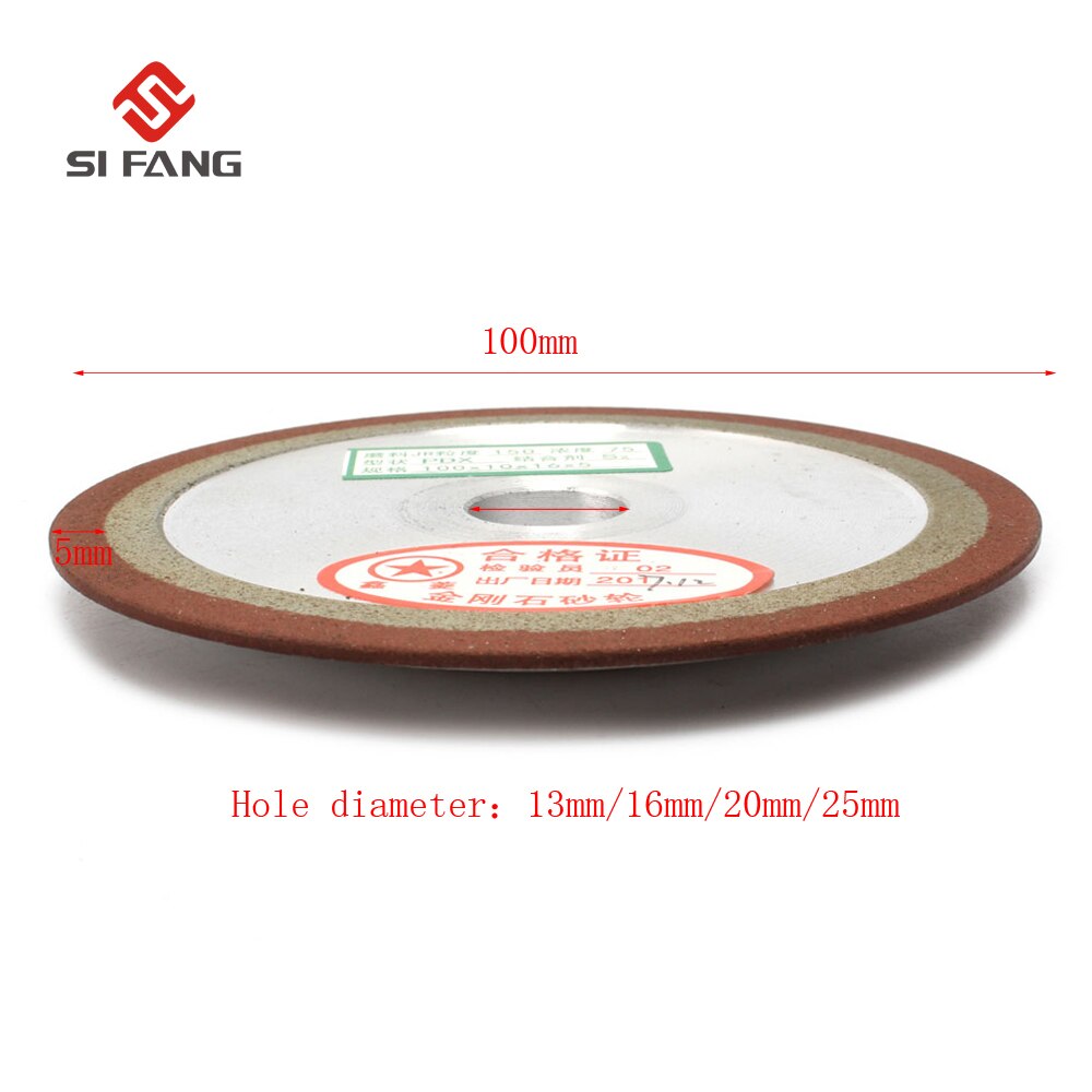 100mm One Side Tapered Hars Diamant Slijpschijf 150 Grit prieel 13/16/20/25mm PDX Slijpschijf Slijpen Wielen Slijptol