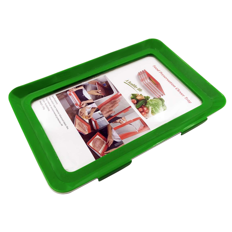 Food Preservation Tray Fresh Keeping Fruit And Dishes Reusable Food Spacer Elastic Food Storage Container: Green  