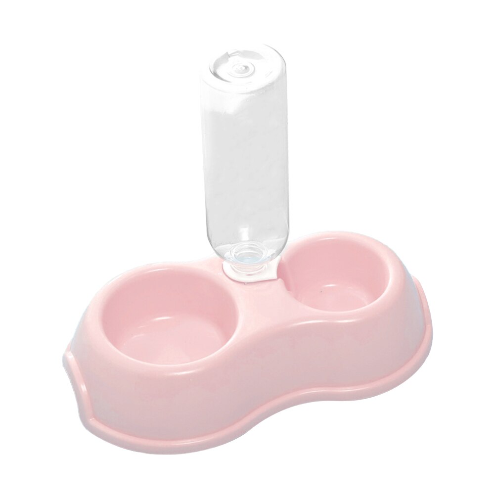 No-slip recipiente de alimentación para mascotas de perro Fuente de bebida para gatos mascotas tazón de agua cachorro gato comer beber plato dispensador de comida: Rosa