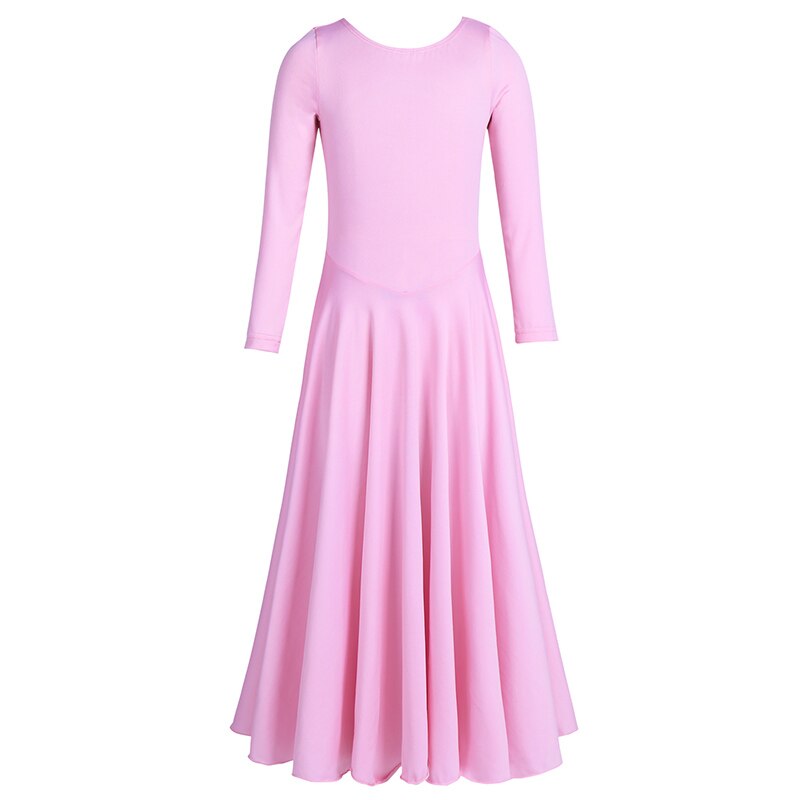 iiniim Kids Girls Formal Ballet Tutu Dance Dress Gymnastics Leotard for Kids Praise Dance Costumes Modern Liturgical Dance Wear: Pink / 4 Years