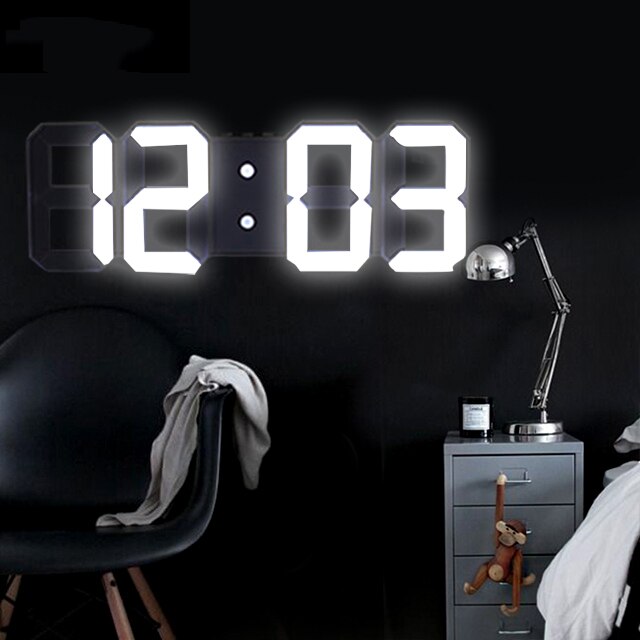 Anpro 3D Large LED Digital Wall Clock Date Time Celsius Nightlight Display Table Desktop Clocks Alarm Clock From Living Room